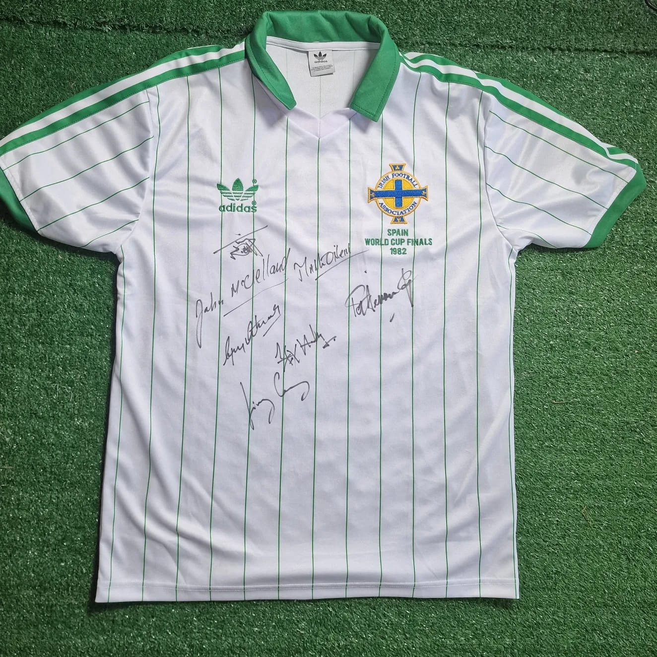 1982 World Cup Northern Ireland Away Shirt Signed